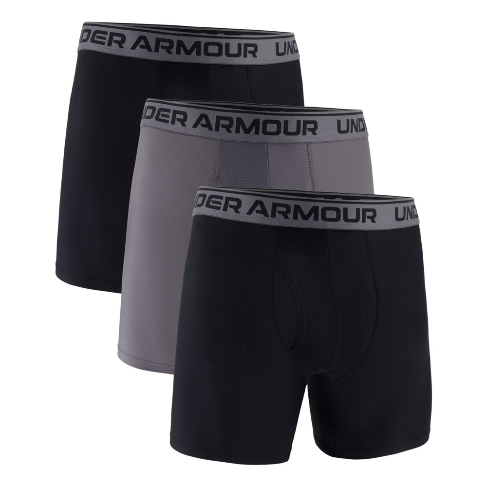 Under Armour Mens 3-Pack Sport Boxerjock Boxer Briefs Small Black Grey